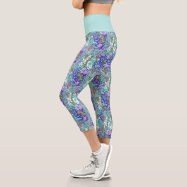 Grapevine Blume Vintage Blumenmuster elegant c Capri Leggings