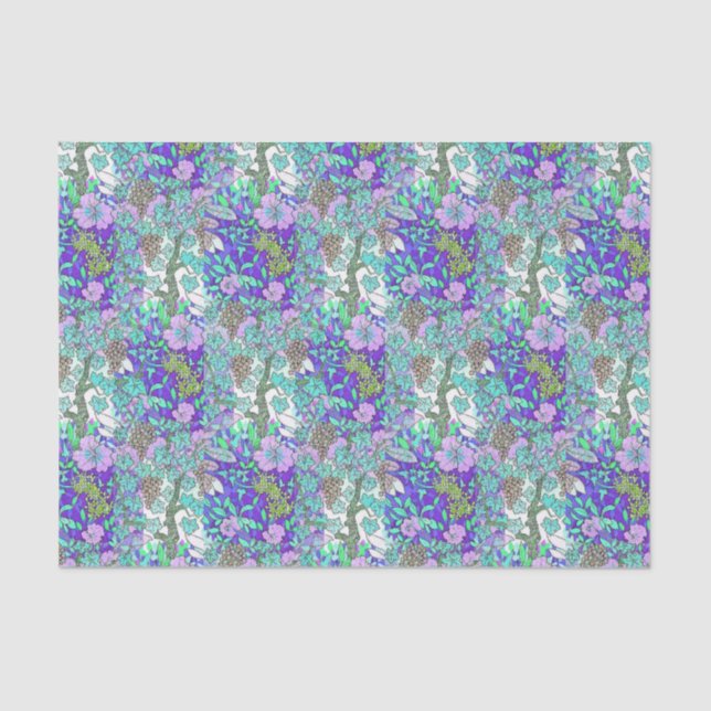 Grapevine Blume Vintages Blumenmuster elegant Seidenpapier (Vorderseite)