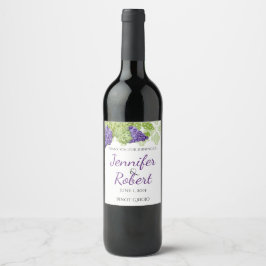 Grapevine Garden Wedding Wine Label Weinetikett