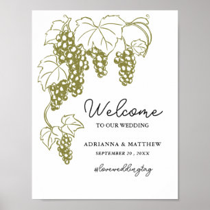 Grapevine Italien Wedding Sign Poster