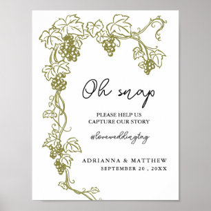 Grapevine Italien Wedding Sign Poster