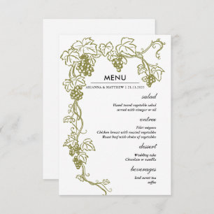 Grapevine Italienisches Hochzeitsmenü Einladung