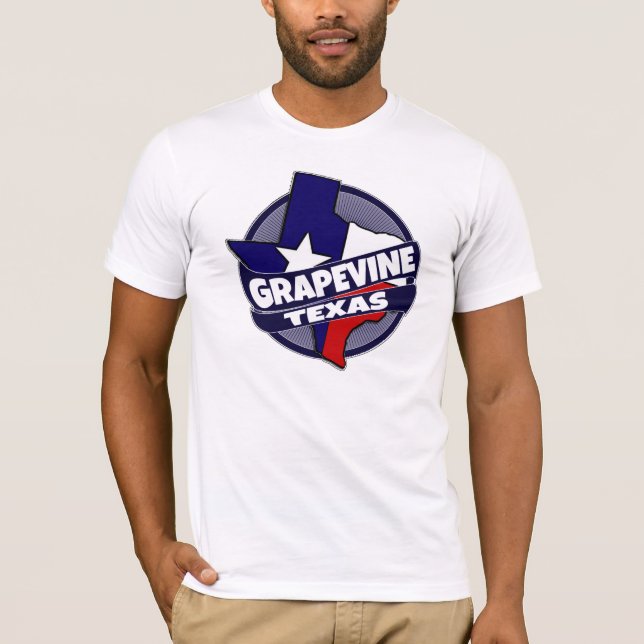 Grapevine Texas Fahne Burghemd T-Shirt (Vorderseite)