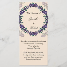 Grapevine Wreath Wedding Program Programm