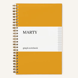 Graph-Marigold-Notebook mit Monogramm Notizbuch