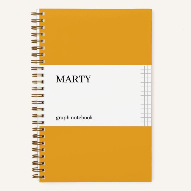 Graph-Marigold-Notebook mit Monogramm Notizbuch (Vorderseite)