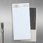 Graph Pad Calcpad Engineering Logo Magnetischer Notizblock<br><div class="desc">Fügen Sie Ihre Geschäftsinformationen hinzu,  um Graphen-Pads mit geringer Stückzahl zu erstellen. Dieses Design beinhaltet ein hellblaues Gitter für zeichn und Berechnungen. Sie können oben Logo und Kontaktinformationen für Unternehmen hinzufügen.</div>