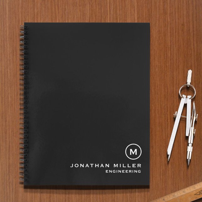 Graph Paper Simple Monogram Notebook Notizbuch (Von Creator hochgeladen)