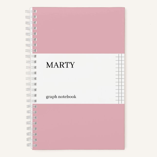 Graph Pink Notebook mit Monogramm Notizbuch (Vorderseite)