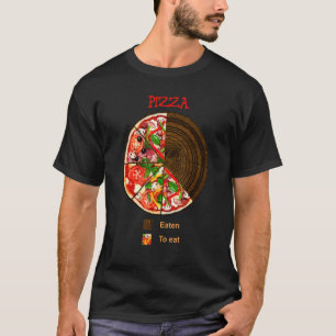 Graph Pizza Eaten Zu essen Pizza Karte T-Shirt