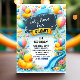 Graph Splash Bubbles Summer Duck Foam 1. Geburtsta Einladung