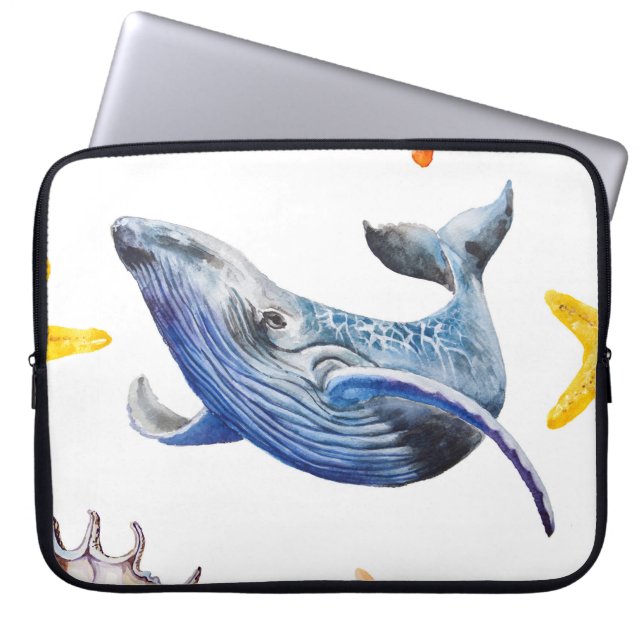 Graph Whale Laptopschutzhülle (Vorderseite)