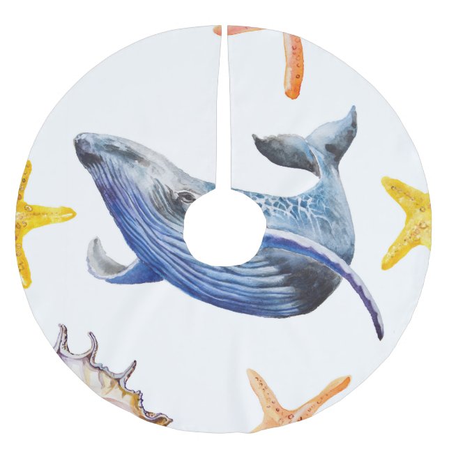 Graph Whale Polyester Weihnachtsbaumdecke (Vorderseite)