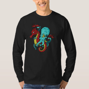 Graphic 365 Halloween Costume Octopus Seepferd T-Shirt