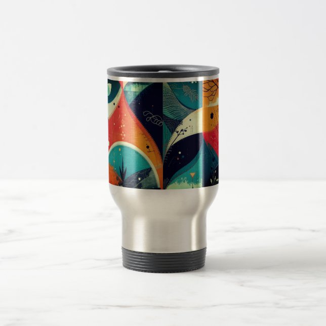 Graphic Abstraction Travel-Commuter-Tasse Reisebecher (Mittel)