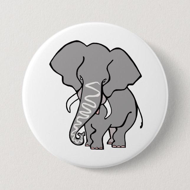 Graphic African ELEPHANT - Animal lover Wildlife - Button (Vorderseite)