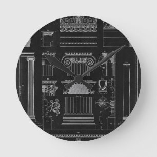 Graphic Architecture IV Runde Wanduhr