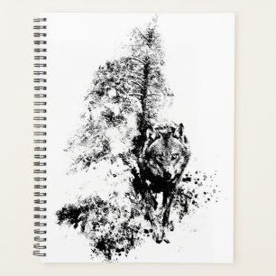 Graphic Art Gray Wolf Wildlife Animal Nature Planer