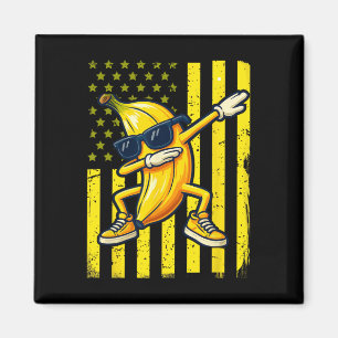 Graphic Banana Retroamerikanische Flagge Dabbing B Magnet