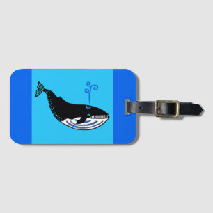 Graphic Blue WHALE - Marine blue Gepäckanhänger