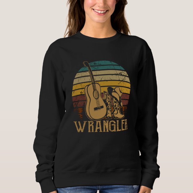 Graphic Bull Skull Cute Cactus Retro Wranglers Mus Sweatshirt (Vorderseite)