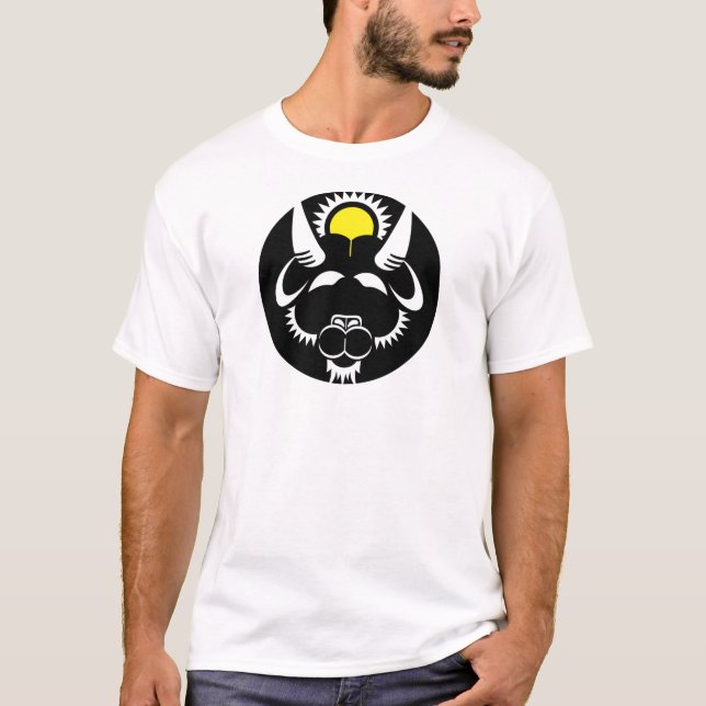 Graphic Capricorn Goat in schwarz-weiß T-Shirt (Vorderseite)