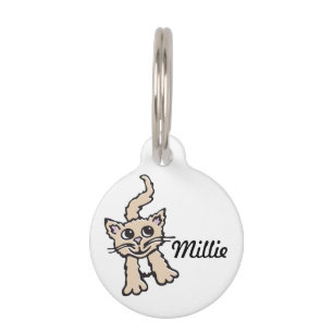 Graphic cat name and lost details pet tag tiernamensmarke