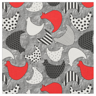 Graphic Chickens Fun auf Beton Stoff