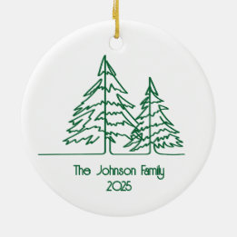 Graphic Christmas Tree Minimal Keramik Ornament
