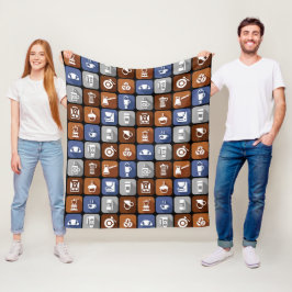 Graphic Coffee Icons Fleecedecke