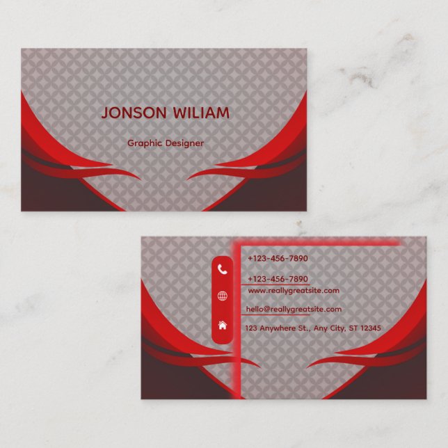 Graphic Designer Business Card | Elegant Modern  Visitenkarte (Vorne/Hinten)