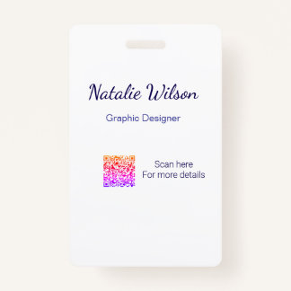 Graphic designer name scan QR code details profess Ausweis