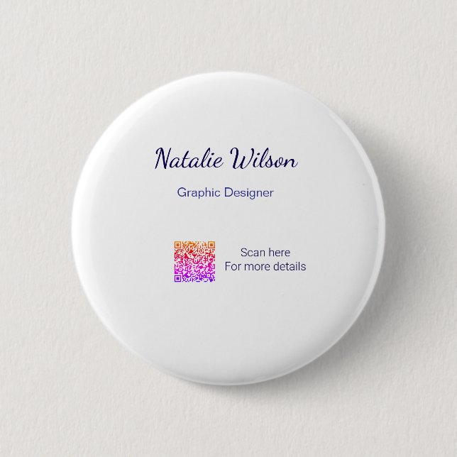 Graphic designer name scan QR code details profess Button (Vorderseite)