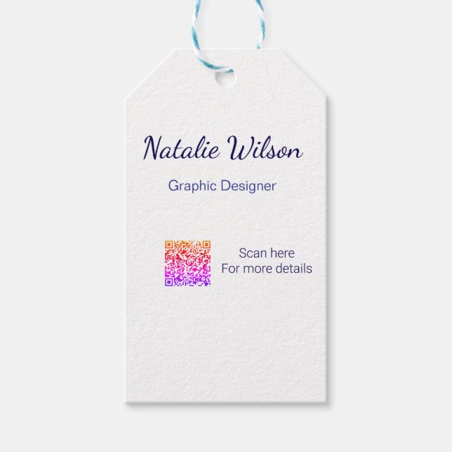 Graphic designer name scan QR code details profess Geschenkanhänger (Vorderseite)