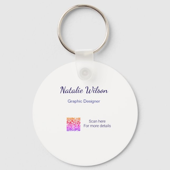 Graphic designer name scan QR code details profess Schlüsselanhänger (Vorderseite)