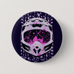 Graphic Dirt Bike Helmet Button