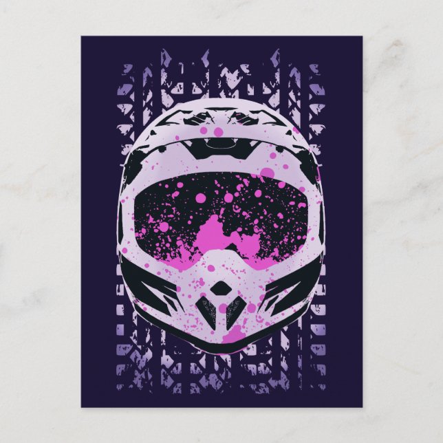 Graphic Dirt Bike Helmet Postkarte (Vorderseite)