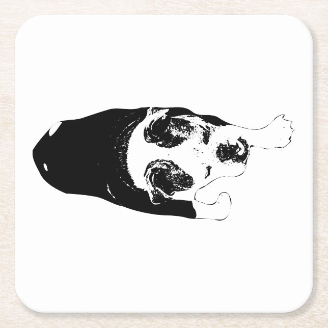 Graphic Dog Stride erhellt Tischversammlungen Rechteckiger Pappuntersetzer (Vorderseite)