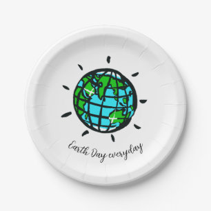 Graphic EARTH DAY - Jeden Tag - Party Pappteller