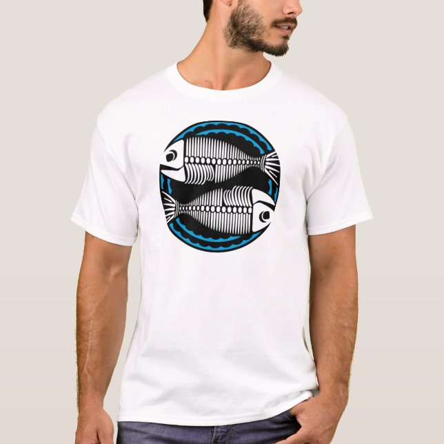Graphic Fisces Fish Skeletts T-Shirt (Vorderseite)