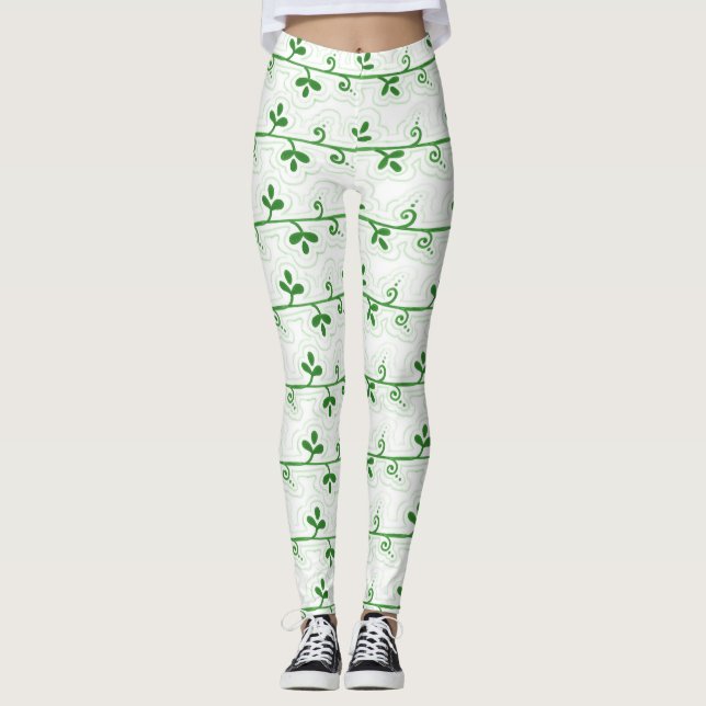Graphic Floral Seamless Muster Leggings (Vorderseite)