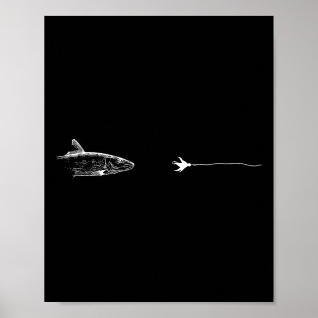 Graphic Fly Fishing Hook Line - Fish Bonefish Poster (Vorne)