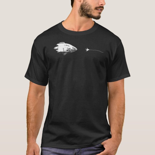 Graphic Fly Fishing Hook Line  Fish Smallmouth Bas T-Shirt (Vorderseite)