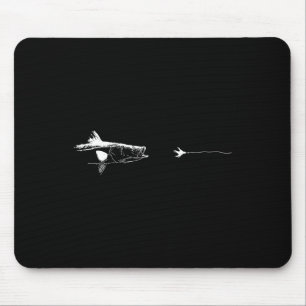 Graphic Fly Fishing Hook Line - Fish Snook Mousepad