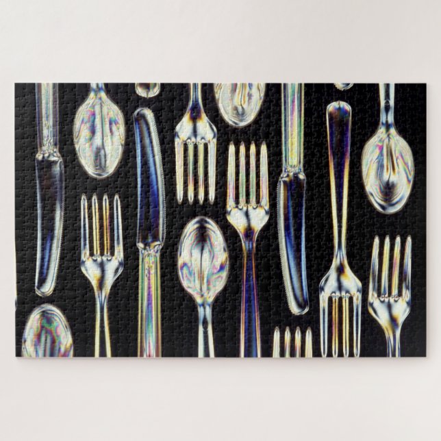 Graphic Foto cutlery fork knife spoon tableware Puzzle (Horizontal)