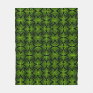 Graphic Geometric 3D Scallop Fan Green Fleecedecke