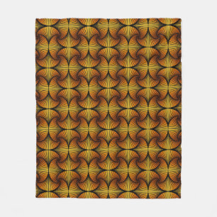 Graphic Geometric 3D Scallop Fan Orange Gelb Fleecedecke