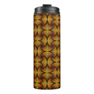 Graphic Geometric 3D Scallop Fan Orange Gelb Thermosbecher