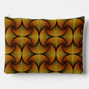 Graphic Geometric 3D Scallop Fan Orange Gelb Zubehörtasche