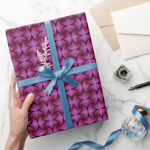 Graphic Geometric 3D Scallop Fan Pink Geschenkpapier